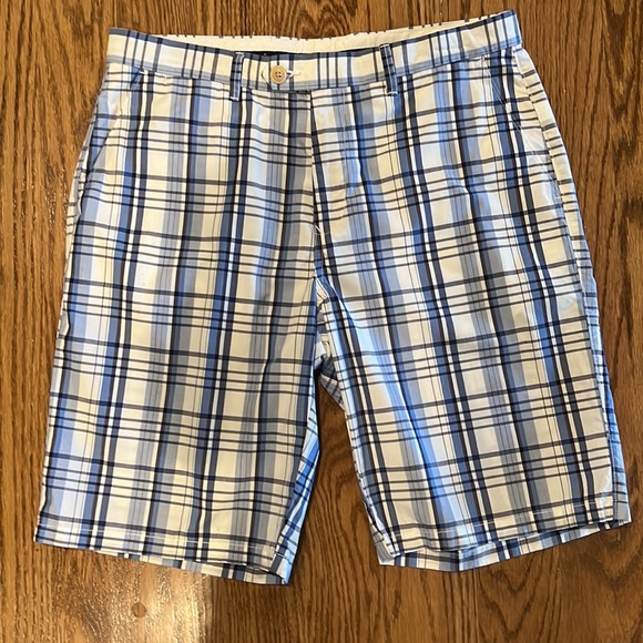 Mens Tommy Hilfiger Blue and White Plaid Shorts - Picture 1 of 10